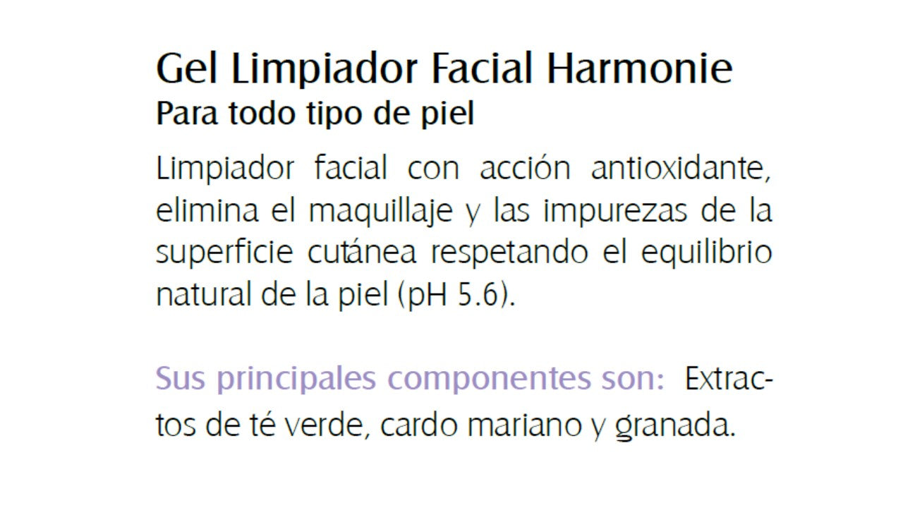 GEL LIMPIADOR FACIAL HARMONIE 220 ML