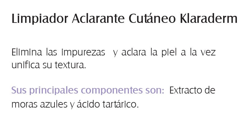 GEL LIMPIADOR ACLARANTE CUTANEO KLARADERM 120 ML