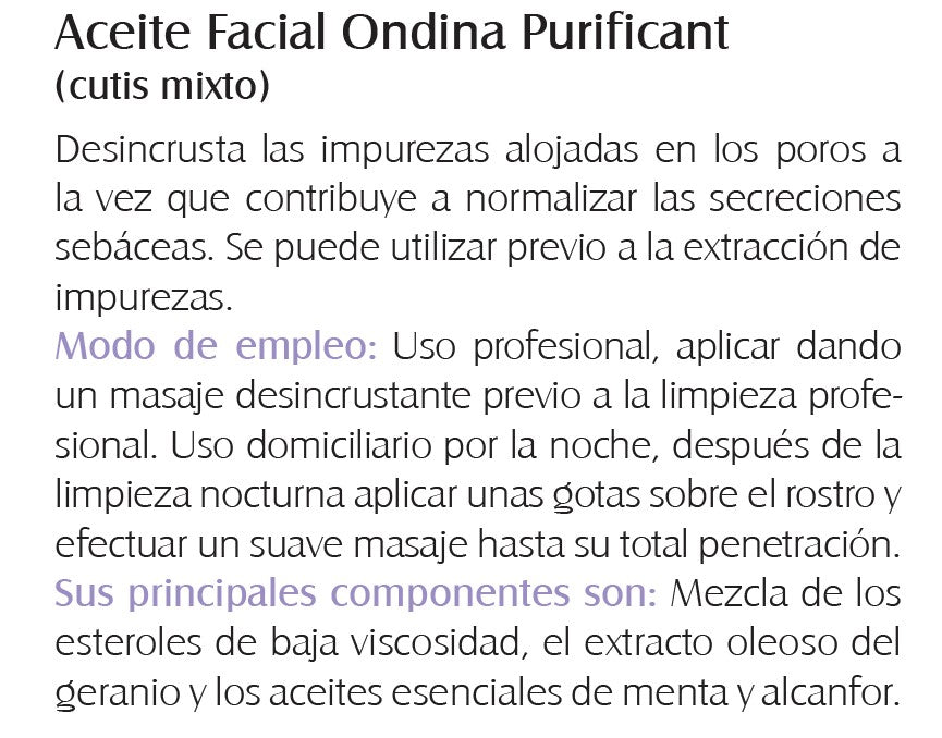 Aceite Facial Ondina Purificant